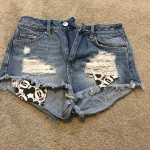 Mickey Mouse jean shorts